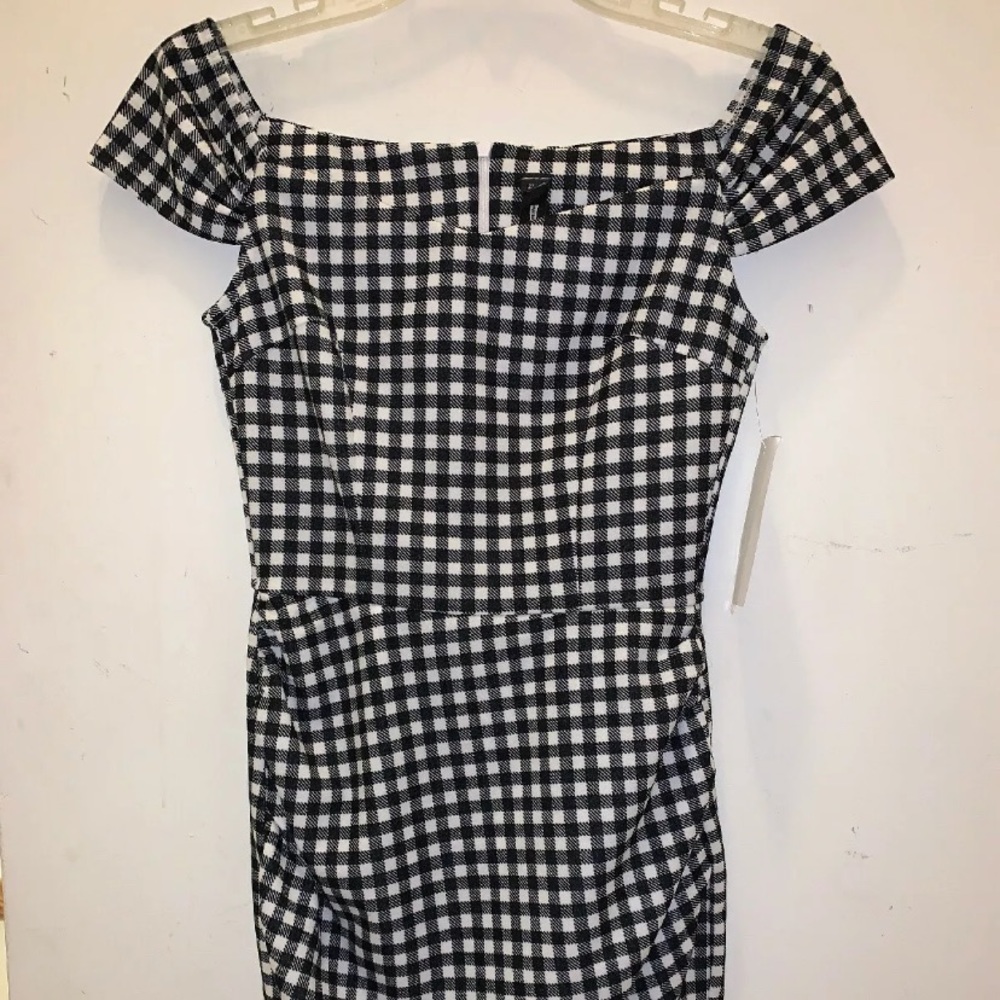 Black and white plaid mini dress size Xs